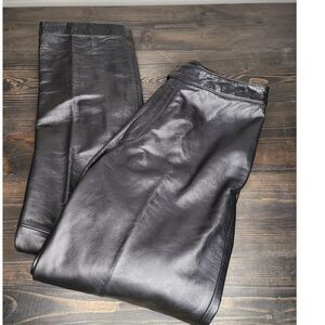 Copper Key Women's Genuine Leather Straight Leg‎ High Rise Pants Trousers Size 5
